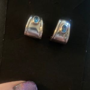 Sterling silver and blue turquoise earrings